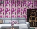 Wallpaper Sticker Pohon Bunga Ungu Kotak 3D. 