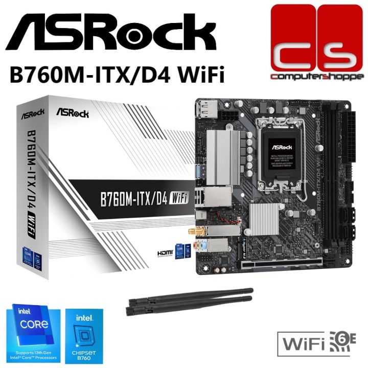 ASRock B760MITX/D4 WiFi MiniITX Motherboard + Intel 13th Gen