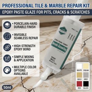 Tile Marble Repair Agent Crack Repair Paste Ceramic Floor Repair Compound Pothole Filling Glaze Repair Paste for Home DIY Surface Restoration