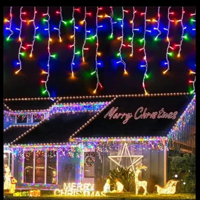 Solar Led Curtain Lights Fairy Light Outdoor Garland Christmas Decoration Festoon For Wedding/ Party/Indoor/Xmas/Garden