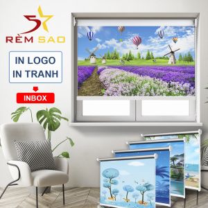 Rèm cuốn in tranh văn phòng phòng ngủ phòng khách Rèm chống nắng 100% Rèm 5 Sao