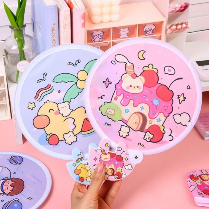 Thtrhwth Cartoon Flying Disk Fan Round Cooling Pocket Fan Circular Fan