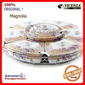 Wadah Saji Prasmanan Keramik Putar 55 CM Motif Vicenza BBA 412