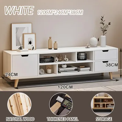 NAIJIA TV Cabinet 120/140/160cm Almari TV Rack TV Nordic style simple modern solid board TV console電視櫃