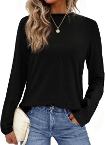 GAYHAY  Womens Long Sleeve Shirt  -  Autumn and winter clothes round neck casual tops loose fit  T  Fashion Clothing Shirt  2025