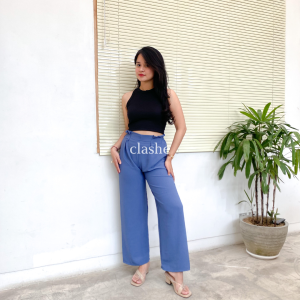 Celana Kulot Wanita Crinkle Airflow Anti Lecek Terbaru Korean Style Ootd Kekinian Bianca Pants by Clashe