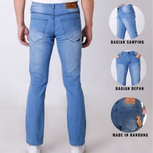 Bombstone Celana Panjang Distro Jeans Pria Dewasa Lepis Ukuran Jumbo Bigsize Bahan Denim Melar