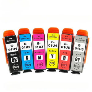 Compatible T01U1 T01U2 T01U3 T01U4 T01U5 T01U6 (01U XL) Ink Cartridges Replacement for Epson XP-15010 XP-15080 A3+ Photo Printers Black/Cyan/Magenta/Yellow/Red/Grey 6 Colors 2-Year Shelf Life