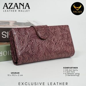 [VALQO] AZANA Dompet Wanita Kulit Sapi Panjang 24 Slot kartu Cewek Perempuan