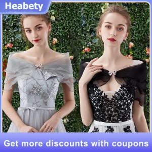 【Heabety】 Women Evening Party Shrug Solid Color Shawl Dress Cover Up Shoulder Cape For Weddings Party Lightweight Shoulder Cover Up