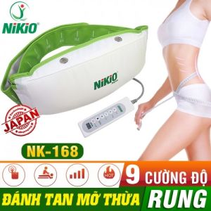 [HCM]Máy Massage Giảm Mỡ Bụng Rung Và Nóng Nikio NK-168 (Trắng Xanh)