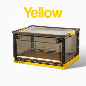 [SG Stock] Large Transparent Stackable Storage Box | Storage Container With Wheels | Foldable Box | Collapsible Storage Box Basket