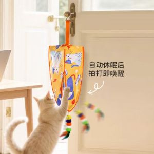 TSEVD Creative Electric Cat Teaser 2 Speed Mode Hanging Automatic Lifting Cat Toys Pet Self-Play Toys Rechargeable Elastic Rope Pet Toy Pet Supplies