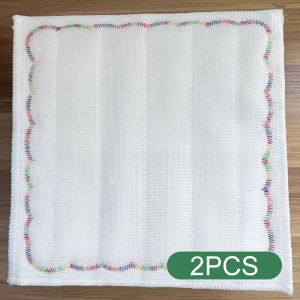 4PCS Rainbow Oleophobic Rag Non-stick Oil Thickened Cotton Yarn Dishwashing Cloth Absorbent 12-layer Kitchen Dishwashing Towel