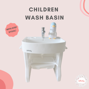 Lilbubsy Children Toddler Kids Wash Basin / Wash Sink / Water Sink with Step Stool