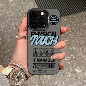 PREMIUM MATTE HARD CASING HP IPHONE BLUE PHYSICAL TOUCH AESTHETIC CASE UNTUK IPHONE 7 8 7+ 8+ X/XS XR 11 12 13 14 15 16 PRO PLUS PROMAX SHOCKPROOF CASING ANTI FINGERPRINT FULL COVER (RCI584)