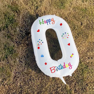 32 Inch White Number With Sticker Balloon Belon Birthday Party Decoration Set Number 0-9 Foil Balloon
