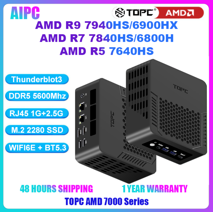 TOPC AMD 7000 Series MINI PC AMD Ryzen9 7940HS/6900HX/R7-7840HS/6800H ...