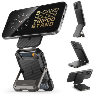 SUPCASE Mag-netic Wallet with Stand Compatible with MagSafe Hold 5 Cards Adjustable Stand RFID Blocking Tripod Phone Stand Mag-netic Credit Card Holder for iPhone 17/16/15/14/13/12 Series