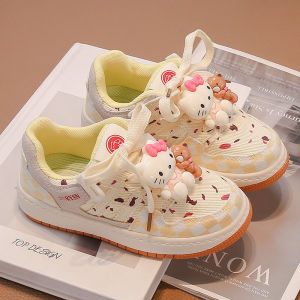 Christmas Gift Halloween Kawaii Anime Hello Kitty Girls Soft Sole Round Toe Board Shoes Sanrio New Cartoon Childrens Comfort Casual Shoes Sports Shoes