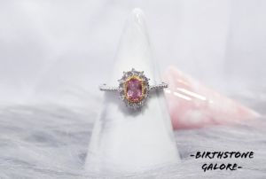 Natural Tourmaline Birthstone S925 adjustable silver ring/October birthstone/tourmaline ring/pink ring/gemstone/cincin tourmaline/S925