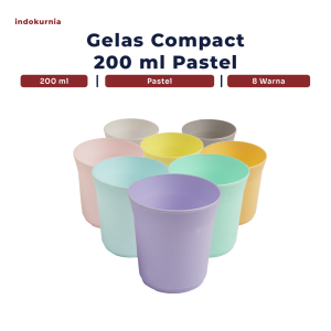 Indokurnia Gelas Compact 200 mL Pastel