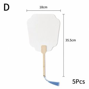5Pcs White Paper Hand Fan For DIY Painting Creation