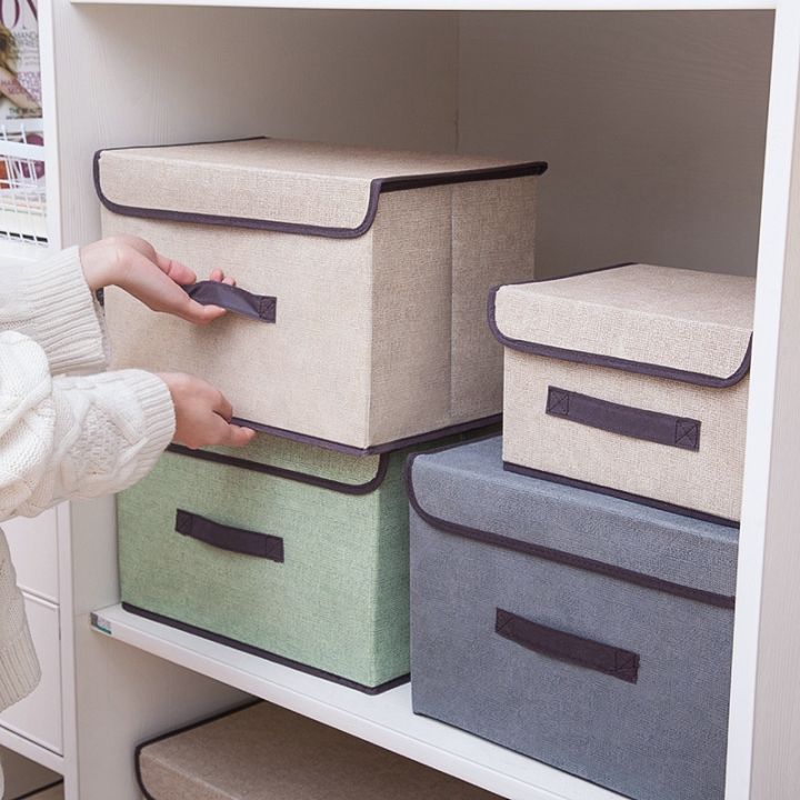 Hộp Vải Đựng Đồ, Quần Áo, Đồ Lót, Ga Giường Có Thể Gấp Gọn/ Thùng Đựng Đồ Đa Năng Có Nắp Đậy