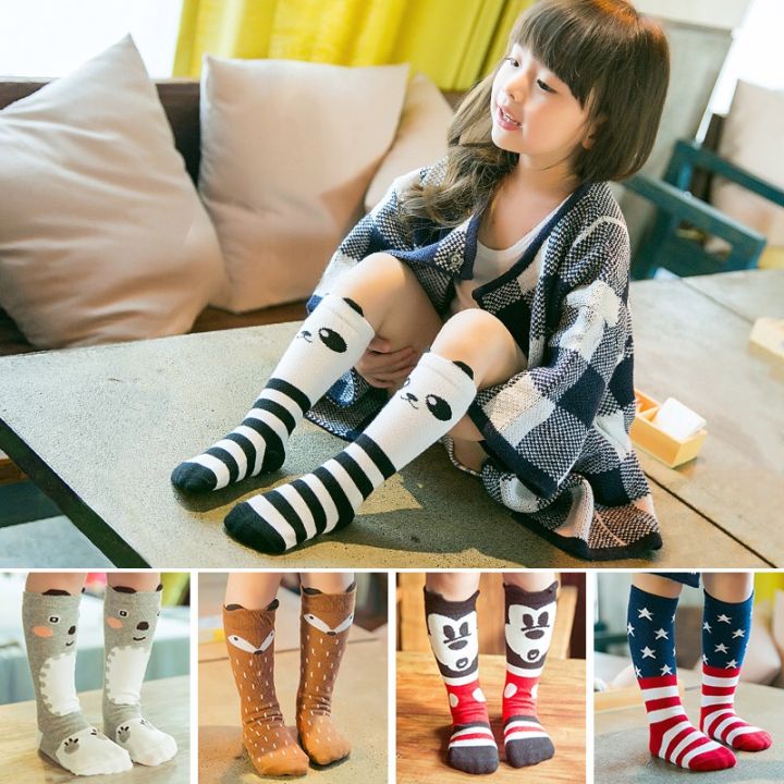 New Children Kids Girls Animal Pattern Knee High Socks Cute