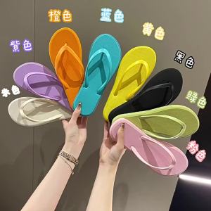 [Free Shipping] Elegant Non-Slip Simple Flip-Flops For Women New Summer Model Solid Color Suitable For Outdoor Wear Beach Sandals