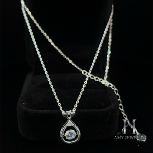 DCAM14 Dây chuyền bạc S925 mặt giọt nước đính đá 5ly công nghệ xi độc quyền NanoShield- Tặng nước rửa cao cấp