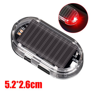 2PCS Car Warning Light Anti-theft Security Lamp Stickable Solar Energy Red Blue Motorcycle Anti-theft Alarm Flashing Signal Light