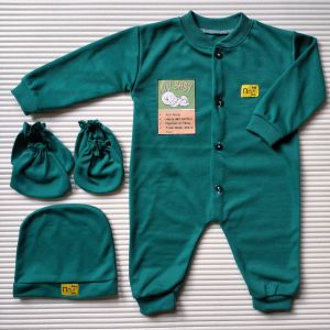Nn baby 1 set baju Bayi 0-12 Bulan sleepsuit Jumsuit + topi+ sartaki pakaian bayi