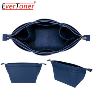 EverToner Organizer For LONGCHAMP Le Pliage Bag 12 Pockets Felt Insert Bag Makeup Handbag Inner Purse Portable Travel Liner Pouch Comestic Base Shaper