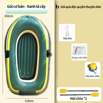 Thuyền hơi thuyền phao xuồng bơm câu cá INTIME 3-4 người lớn dày rộng cao cấp chắc chắn