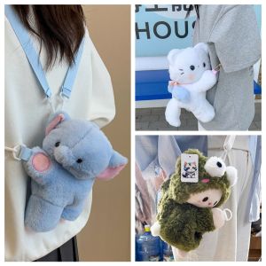 FDSFVDXGS Korean Style Plush Doll Crossbody Bag JK Lolita Plush Toy Childrens School Bag Creative Soft Animal Shoulder Bag Girls