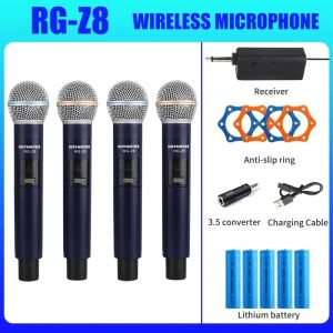 RAYHAYES Wireless Microphone UHF Handheld Rechargeable Dynamic Microphone for Singing Karaoke