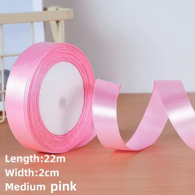 (2cm/25 yards/roll) Satin Ribbon Wholesale Gift Packing Christmas decorationRibbons roll fabric