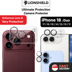 (SG) LionShield iPhone 18 Pro Max/18 Pro/17 Pro Max/Duo/17/17e/16/16e/Plus/15/14/13/12 Camera Lens Protector Cover