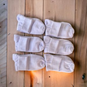 12 Pasang Lebih Murah Kaos Kaki Putih sport Pendek 3/4