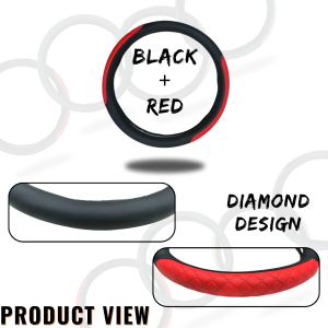 OCAS UNIVERSAL MEDIUM DIAMOND BLACK STEERING WHEEL COVER