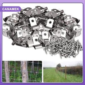 【CANAMEK】 100Pcs Aluminum Fence Clamps Metal Livestock Fence Clips Garden Farm Fence Attachment Clamps For Fence Fastening