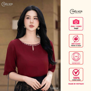 Áo kiểu thiết kế thanh lịch sang trọng chất liệu Tằm Ý Cao Cấp AN4L0624 thương hiệu Thiều Hoa