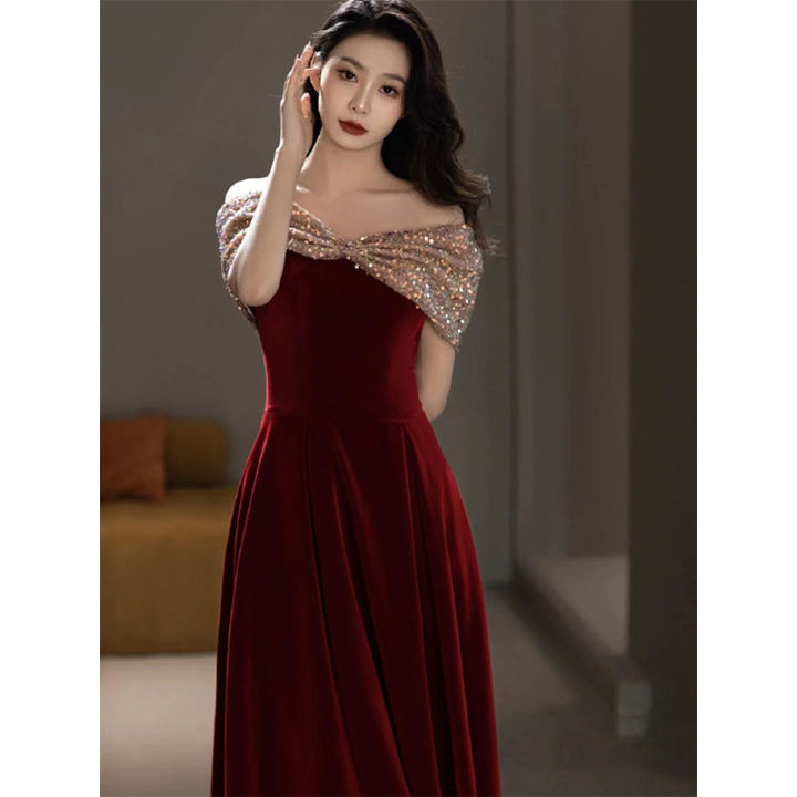 EAGLELY Prom Luxury High End Formal Event Red Banquet Long Evening