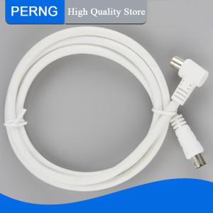 [PERNG] Tehe สายนำทีวี RF มุมขวาขนาด2เมตรตัวผู้ไปยังโคแอกเซียลสีขาว