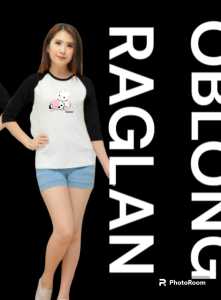 BAJU KAOS OBLONG RAGLAN LEHER BULAT LENGAN 3/4