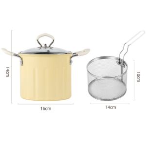 SG in Stock Deep Fryer Pot Japanese Frying Pot for Camping Home Party Restaurant Dried Easy to Clean with Basket