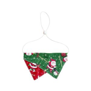 IPIE2 Cartoon Pattern Christmas Pet Bandana Soft Fabric Red Green Dog Triangle Scarf Kitten Festive Neckwear Washable Xmas Puppy Bib Pet Party