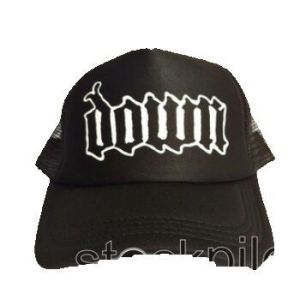 DOWN BAND TRUCKER/NET BLACK VINYL CAP