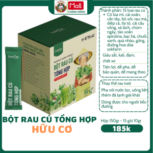 Bột rau củ tổng hợp Dalahouse 150gr (15 gói 10gr) -15 loại rau củ hữu cơ đường hoa dừa sokfarm
